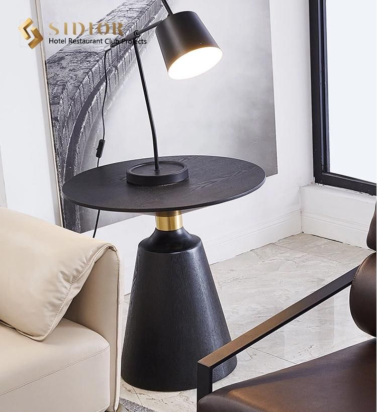 Modern Restaurant Furniture Black Steel Frame Marble Stone Round Dining Table