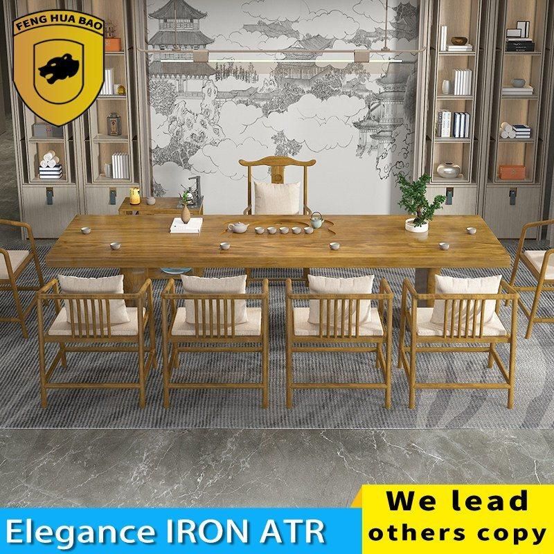American Loft Iron Solid Wood Household Dining Table Coffee Shop Table Dessert Shop Modern Simple Dining Table Dining Room Furniture