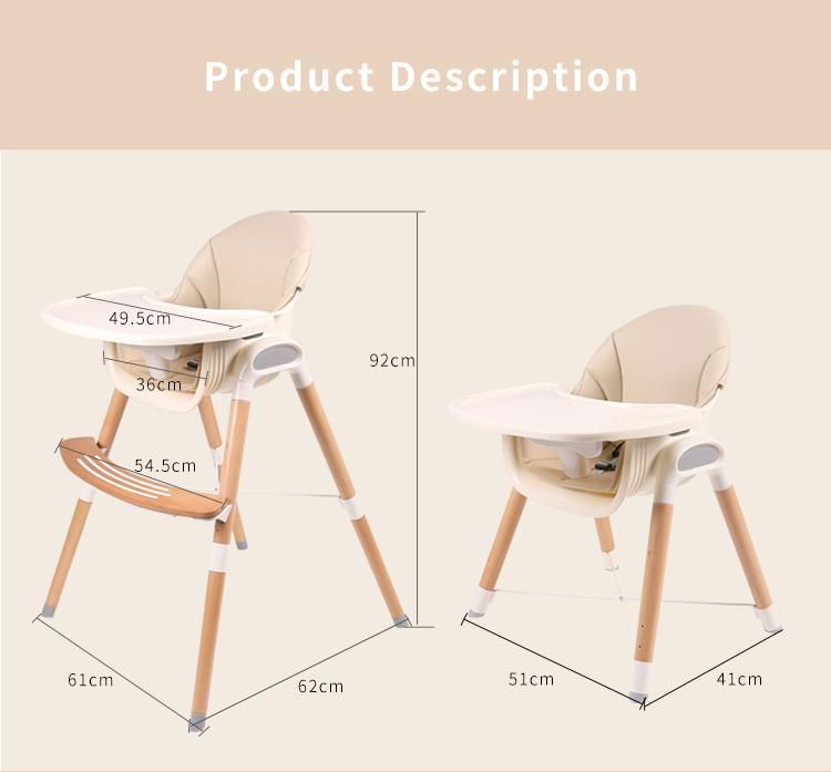 Multifunction Kids Dining Baby Feeding Chair/ Baby Eating Seat Dining Chair for a Child/Wooden High Chair with Rocker Function