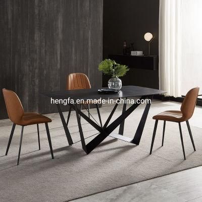 Dining Room Restaurant Furniture Modern Square Metal Frame Dining Table