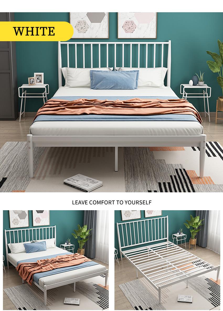 Factory Customized Bedroom Furniture Strong Support Iron King Bed