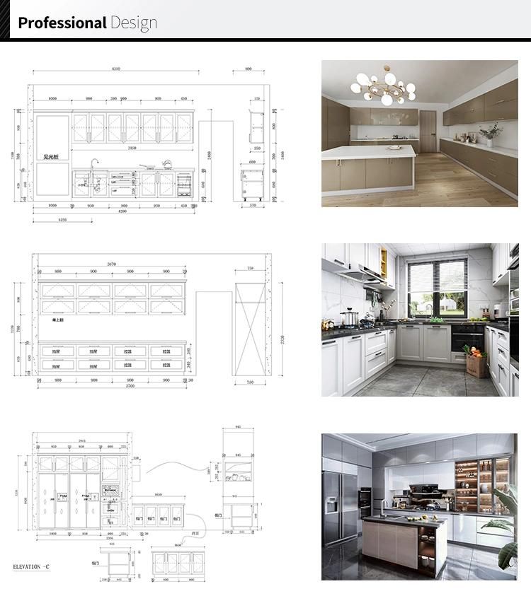 Particle Board MDF Laminated Board Wooden Modern Kitchen Cabinet Features Metal Slider Customization Cabinet