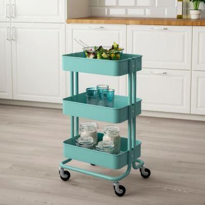 Kitchen Trolley Cartoon Rolling Cart Organizer with Drawers Wheels