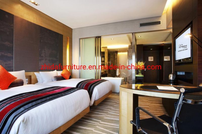 Modern Wood Upholstered with Fabric Hotel Furniture Set for 5 Star Hotel