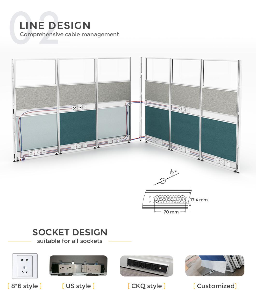 Chinese Manufacturer Modern Modular Office Furniture Cubicle Design Call Center Workstation Desk for Office