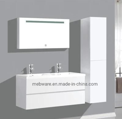 120cm White Bathroom Cabinet with Double Basin