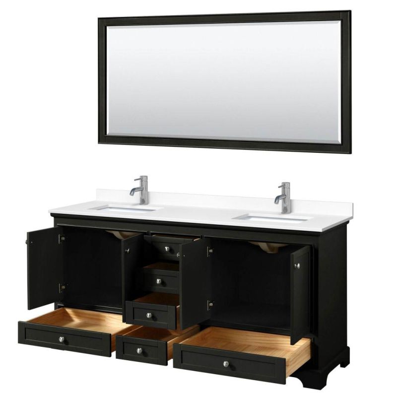 72" Double Bathroom Vanity in Dark Espresso