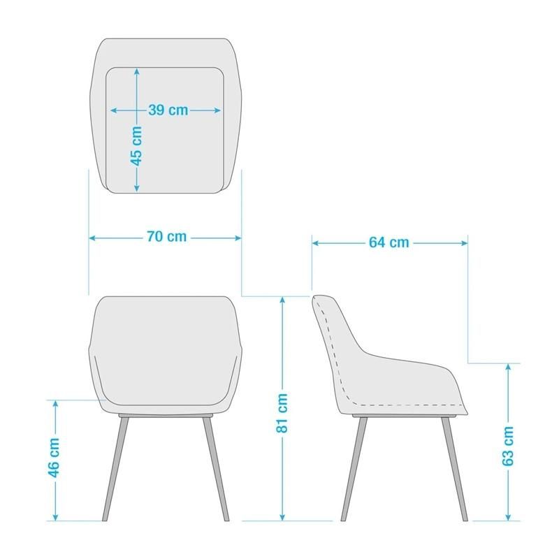 Japanese-Style Household Armchair Double Stitching Wear-Resistant Cowboy Fabric Dining Room Chair