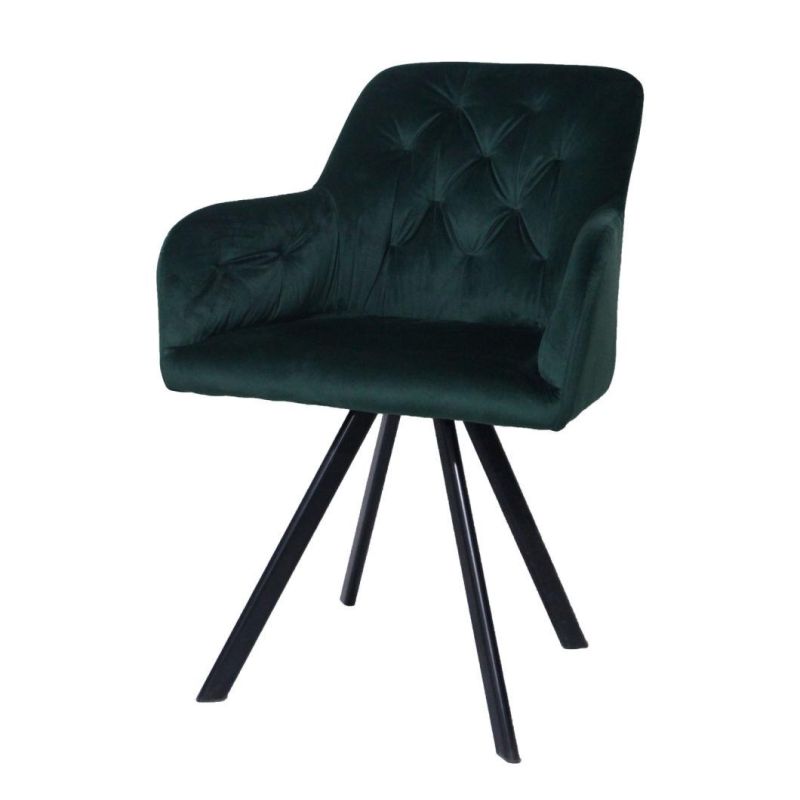 Wholesale Design Room Furniture Nordic Velvet Modern Luxury Dining Chairs with Metal Legs Black Gold