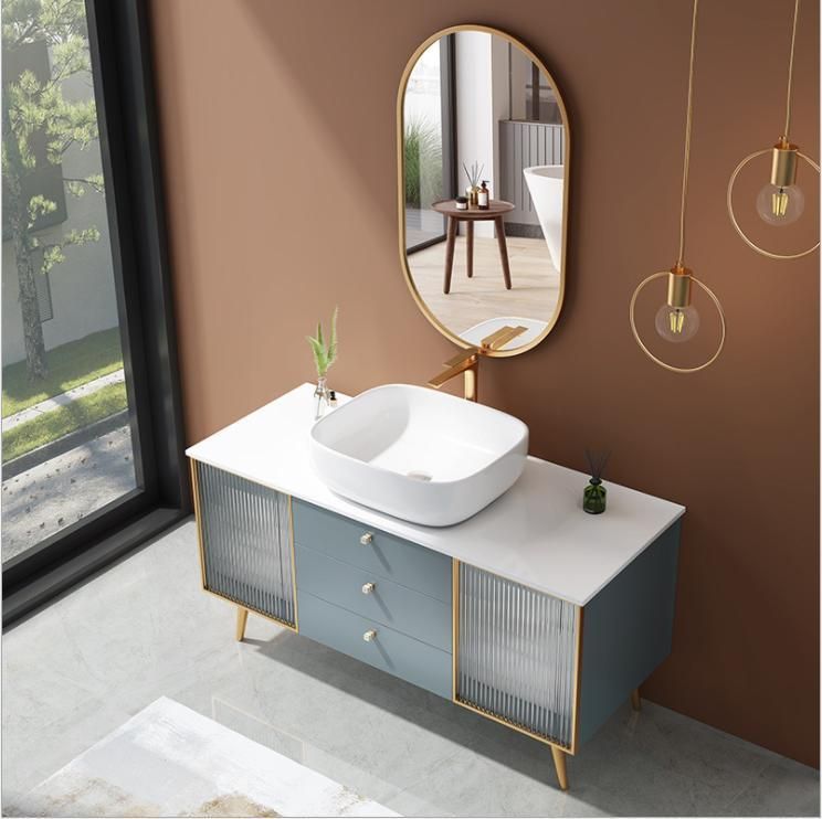 Modern Light Luxury Rock Plate Bathroom Cabinet Combination