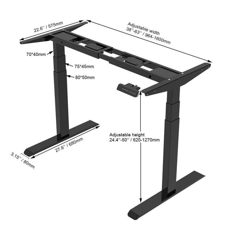 Modern Office Furniture Executive Desk Dual Motor Height Adjustable Electric Standing Desk