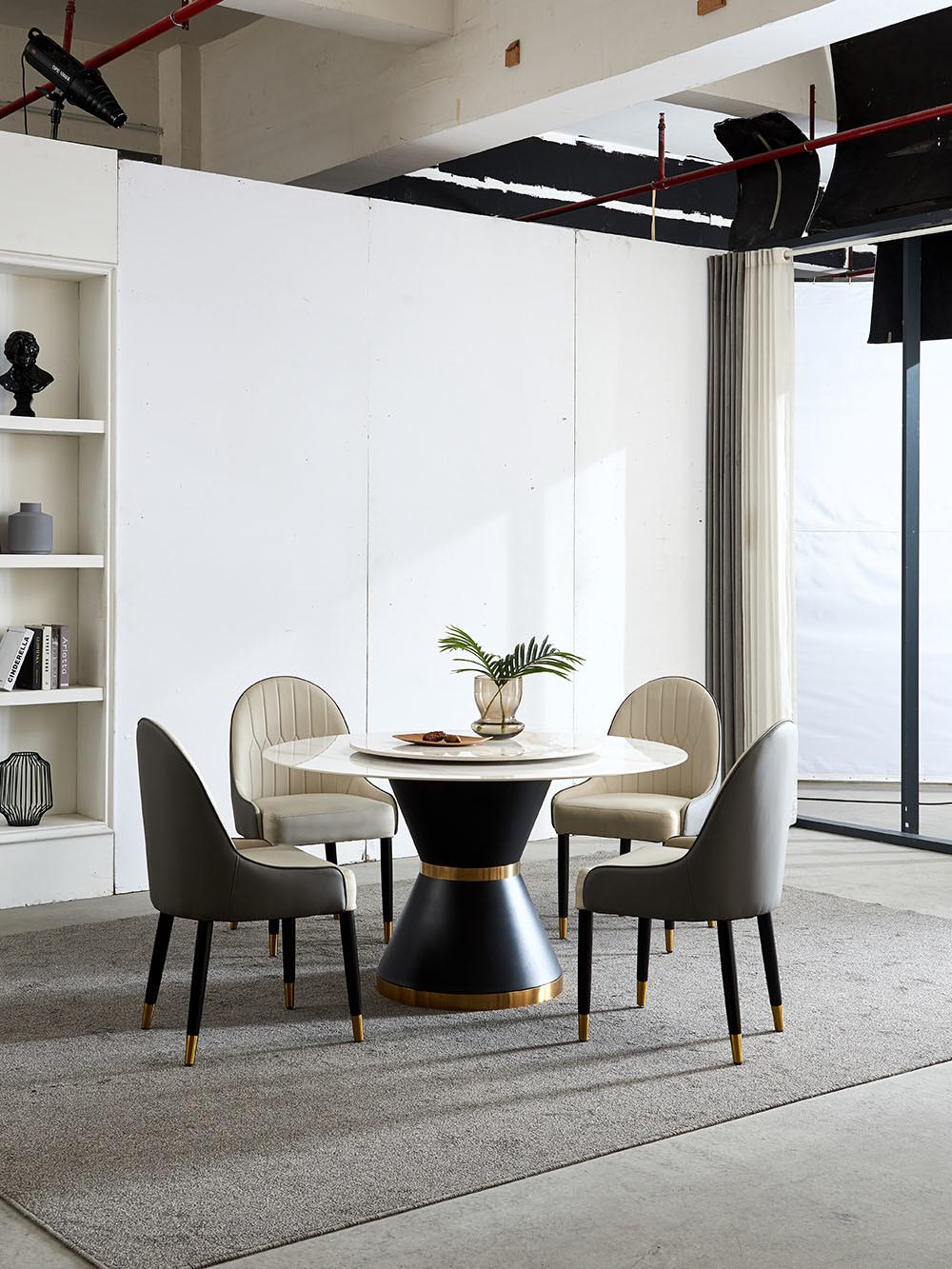 Modern Furniture Round Restaurant Table with Rock Beam