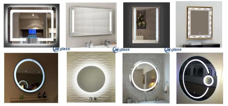 New Design Bathroom Wall Mounted LED Illuminated Mirror with Glass Shelf