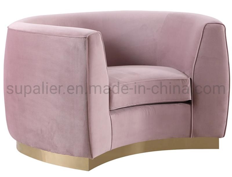 Modern Home Furniture Chinese Cheap Price Pink Velvet Sofa