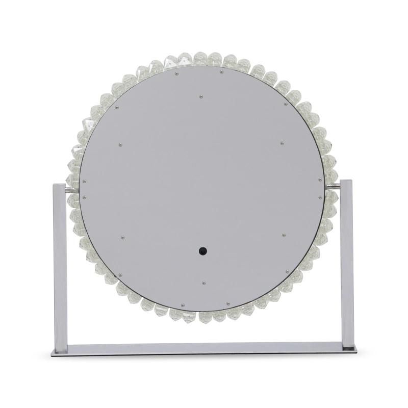 Round Shape Desktop Crystal Makeup Mirror for Home Deco