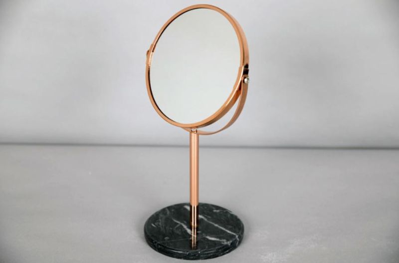 Luxury Modern Round Standing Marble Pedestal Makeup Mirrors for Dressing Table in Home and Hotel