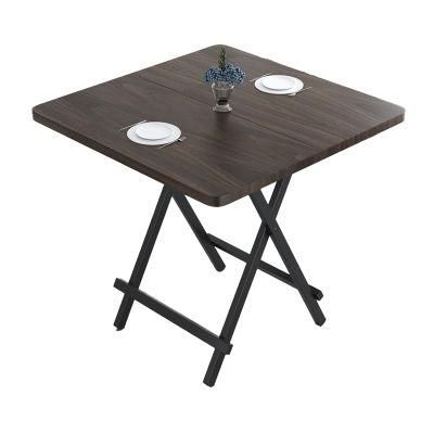 Folding Table Modern Simplicity Wood Grain Breakfast Table Kitchen Furniture Portable Outdoor Small Square Shape