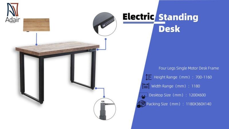 Rectangular Dining Room Table Height Adjustable RGB Gaming Desk