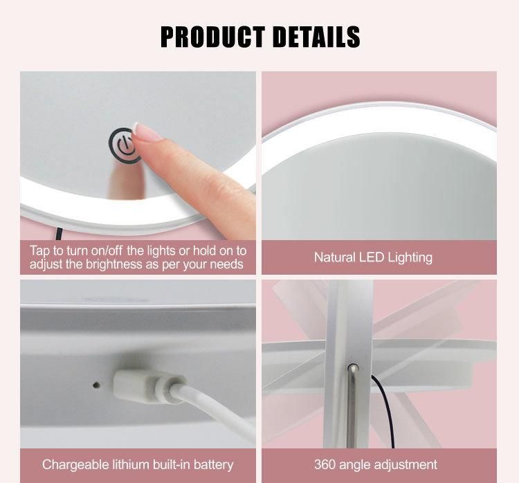 Special Design Home Decoration Desktop LED Makeup Mirror with Touch Sensor