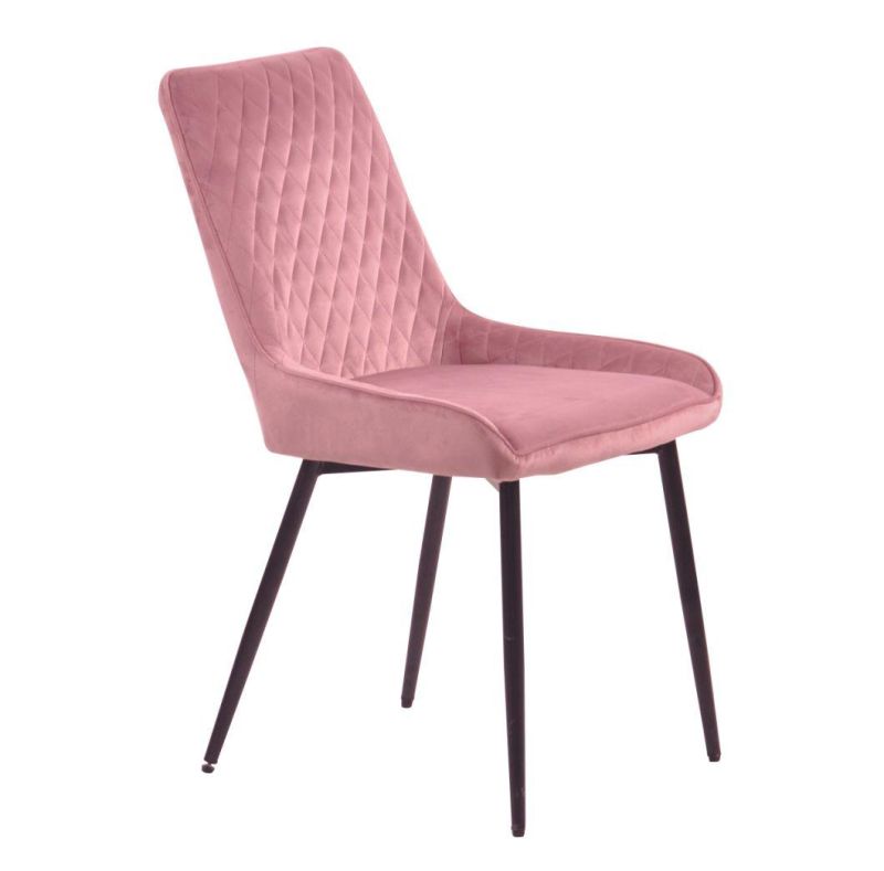 Modern Home Furniture Tube Metal Chair Fabric Velvet Dining Chair