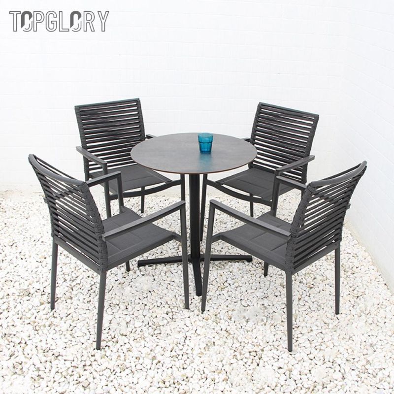 Modern Balcony Garden Patio Outdoor Furniture Waterproof Fabric Woven Rope Outdoor Chair with Coffee Table Set