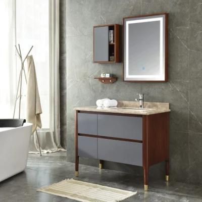 Hotel Bathroom Cabinet Floor Mounted Bathroom Vanity with Side Cabinet