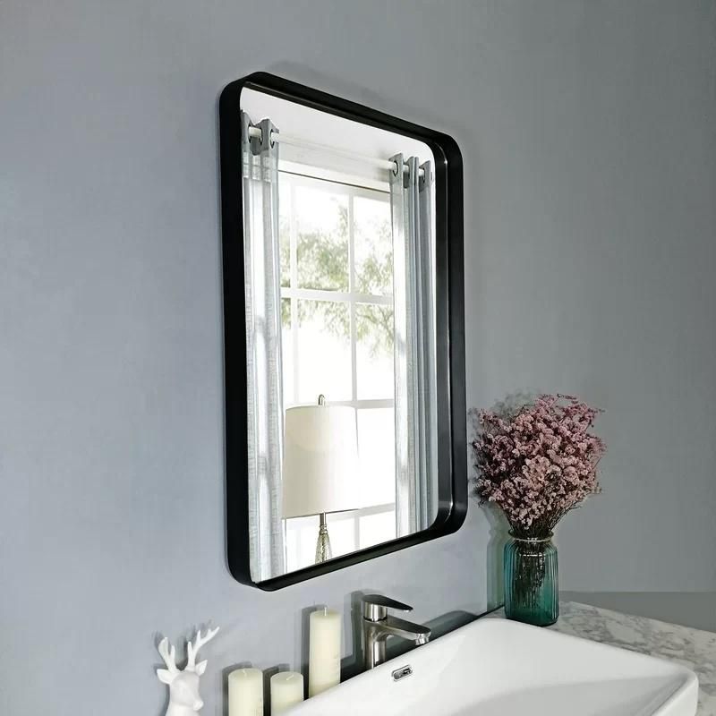 Home Decor Wall Mirror Furniture Black Bathroom Metal Framed Mirror