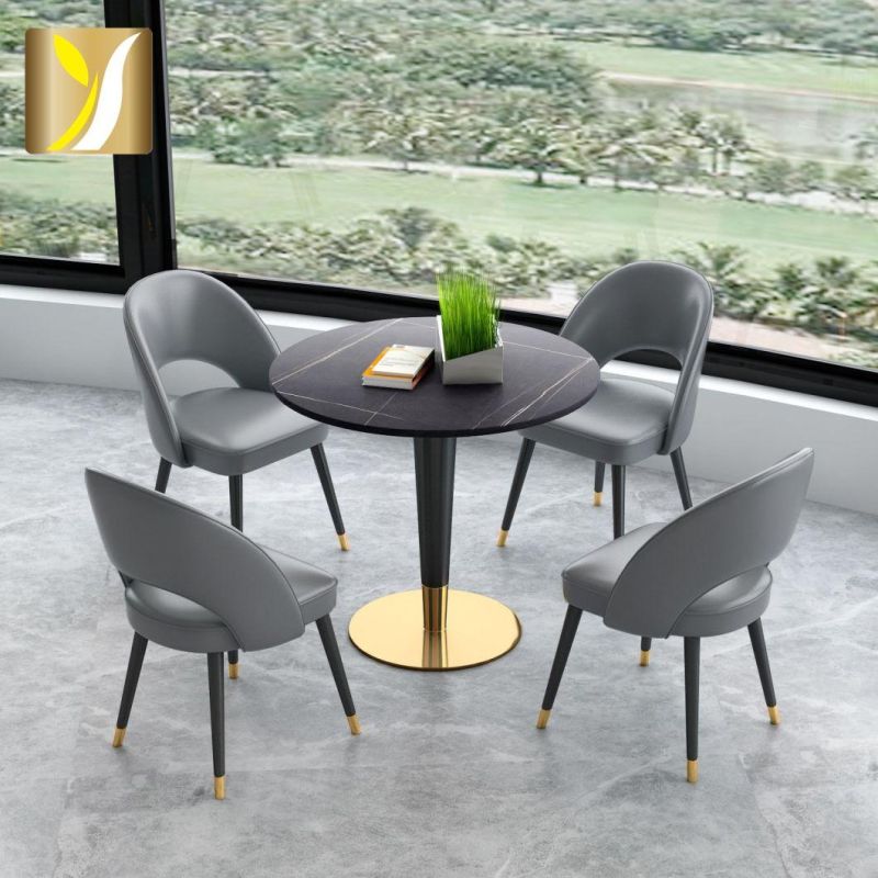 Modern Leisure Restaurant Furniture Metal Base Reception Coffee Table