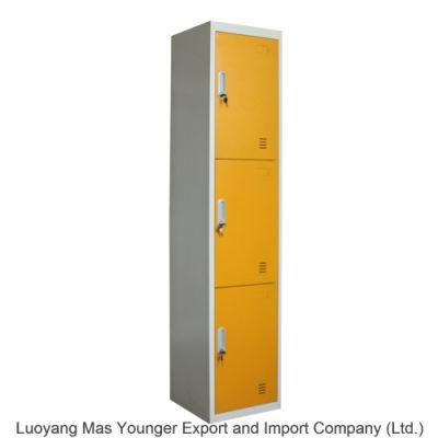 Modern Stainless Metal 3 Door Clothing Storage Locker