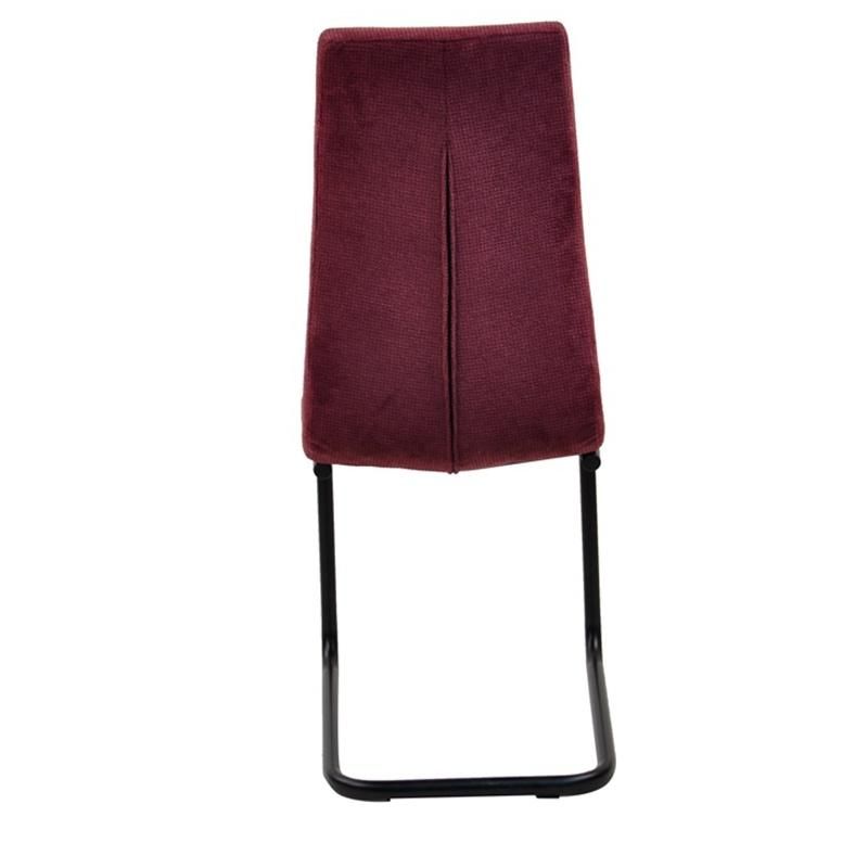 Decoration Interior Accessories Red Textile Stripe Chrome Leg Dining Chair