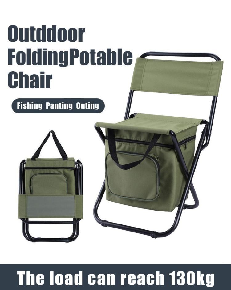 Portable Cooler Backpack with Chair Outdoor Folding Waterproof Chair Cooler Bags Suitable