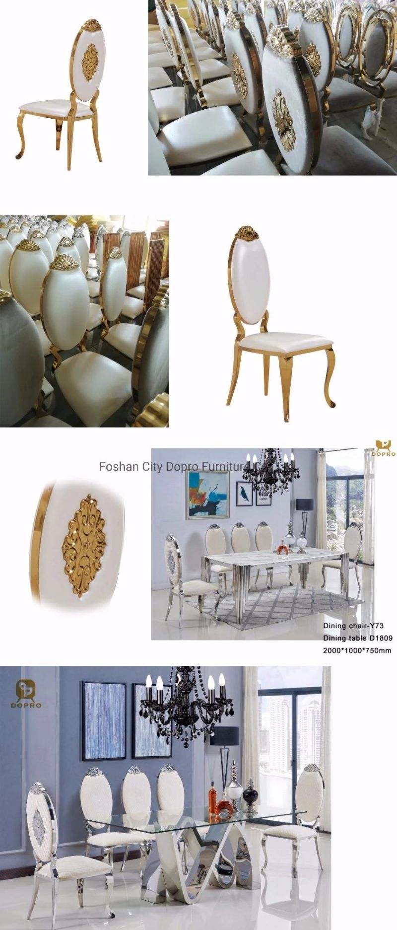 Stainless Steel Wedding Golden Banquet Chair Dining Chair for Home and Hotel