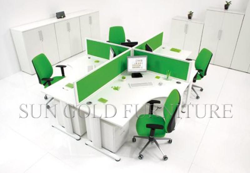 4-Person Staff Working Group Melamine Office Partition Desk (SZ-WST641)