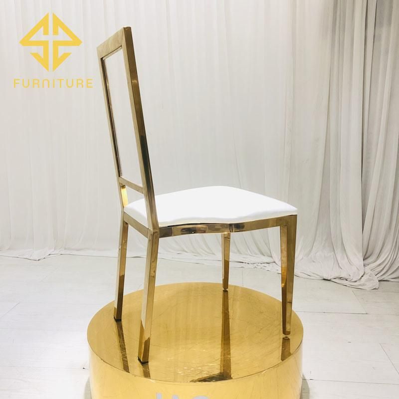 Wholesale Factory Price Golden Stainless Steel Dining Chair for Wedding Use