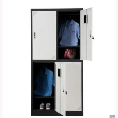 Modern Steel School Furniture 4 Doors Steel Hallway Storage Locker Metal Bookcase Filing Cabinet