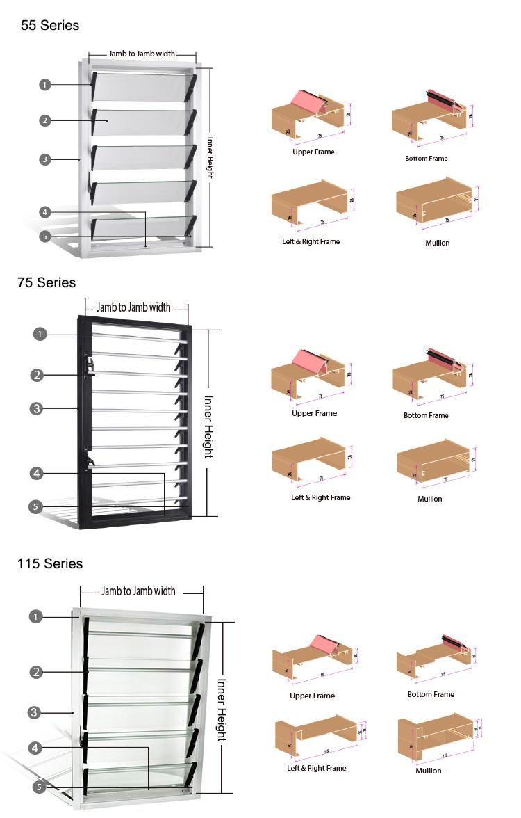 Aluminum Blade Louver Window Shutter Blind