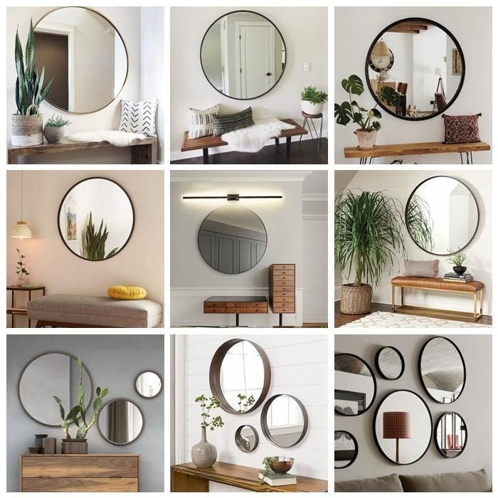 Black Rectangle Color Can Custome Metal Framed Mirror for Bathroom