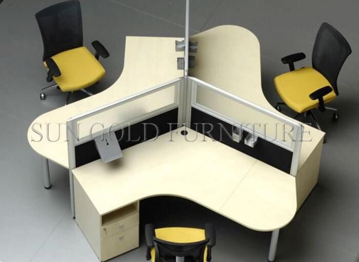 3-Seats Workstation Simple Design Office Table (SZ-WS126)