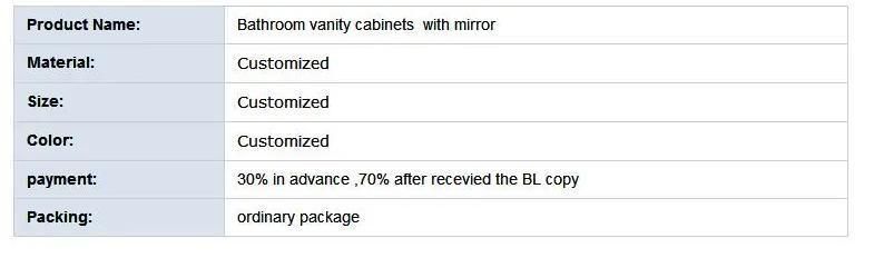 Modern Design Bathroom Vanity Cabinet with Mirror and Basin Mounted on The Wall