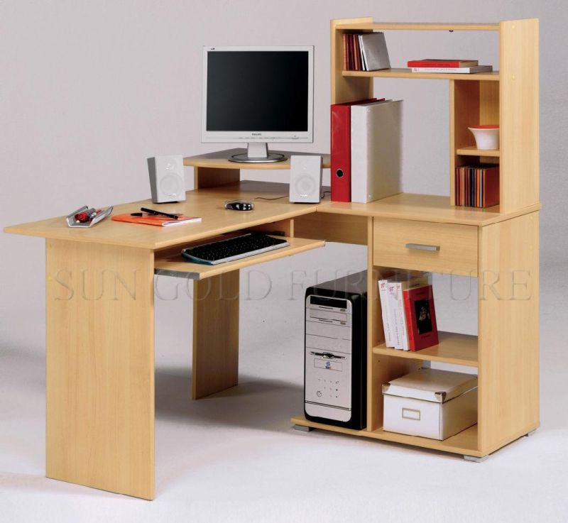 Modern Corner L Shape Computer Desk PVC Office Desk (SZ-ODT674)