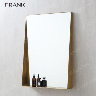 Modern Bathroom Mirror Glass with Metal Frame Storage