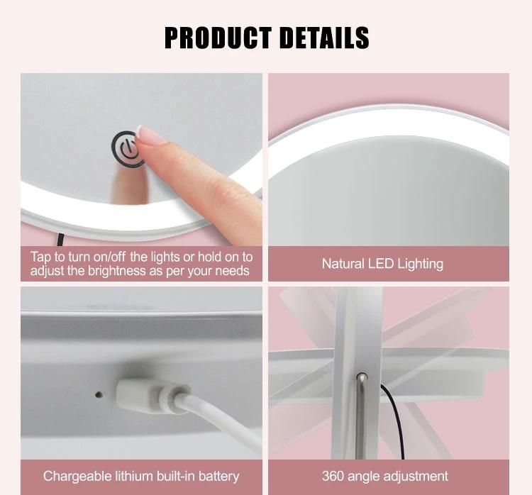 Special Design Smart Glass LED Makeup Ring Light Mirror with Touch Sensor