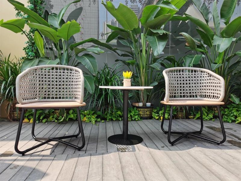 Modern Aluminum Rattan Outdoor Furniture Waterproof Garden Outdoor Coffee Table and Chairs Set