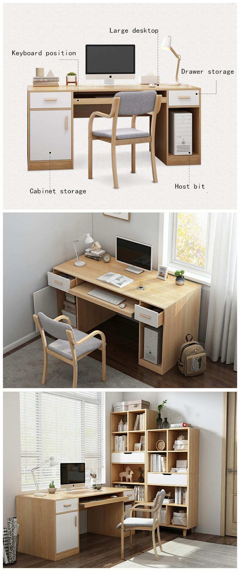 Foshan Wooden Cheap Modern Home Office Furniture Laptop Stand Study Table Computer Desk with Drawers Cabinets