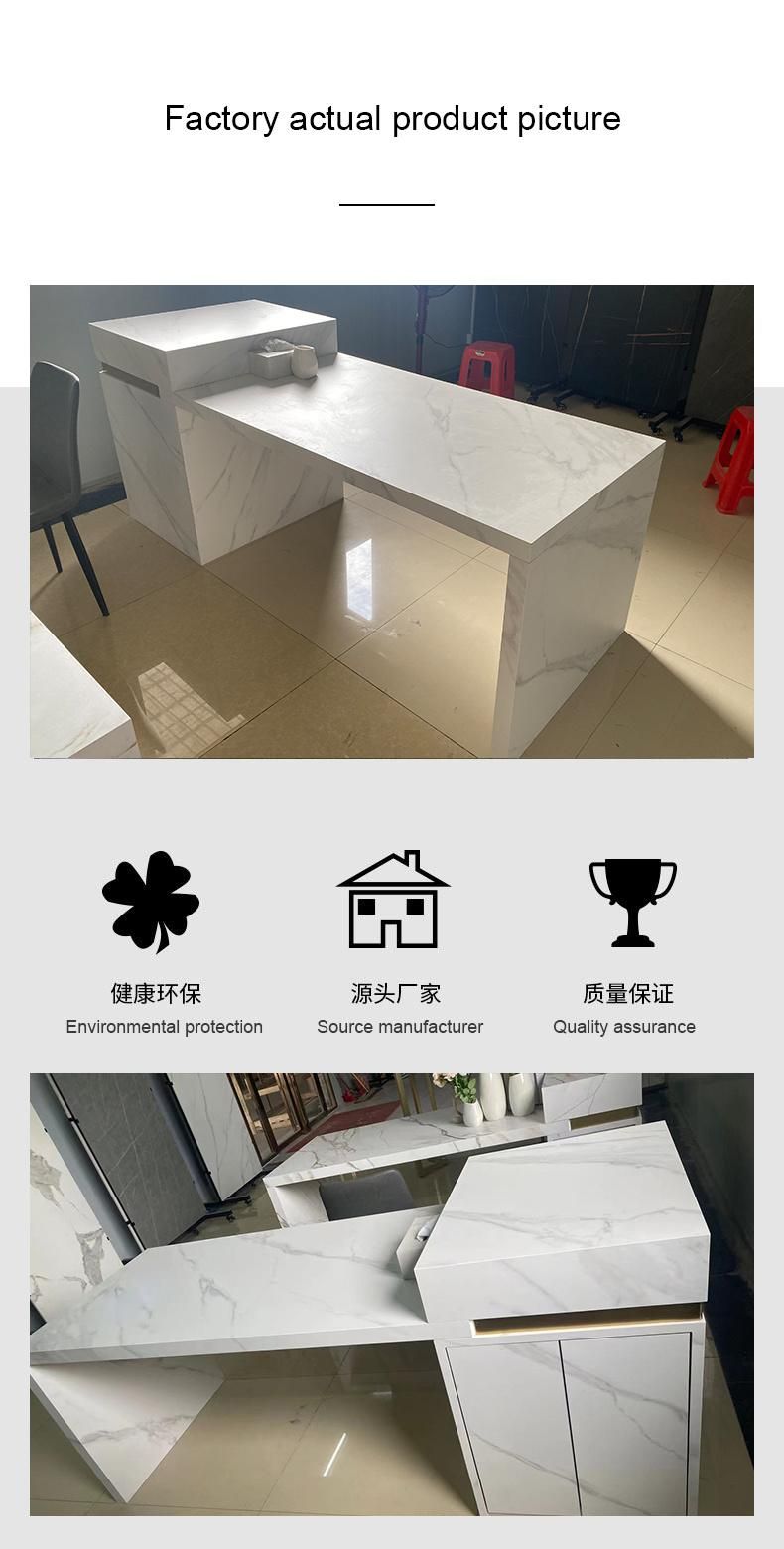 Modern Furniture Marble Sintered Stone Dining Table White Kitchen Cabinet