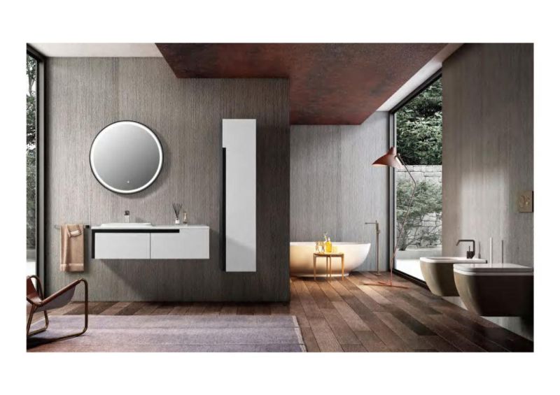 Hotel European Modern Wall-Hung MDF Melamine Bathroom Vanity