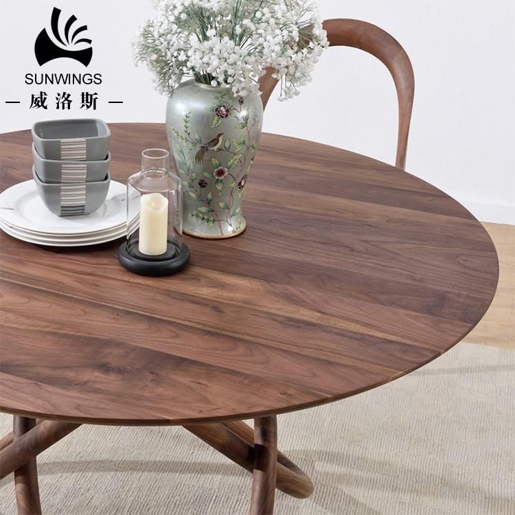 Modern Wooden Dining Table Ash Solid Wood Round Table