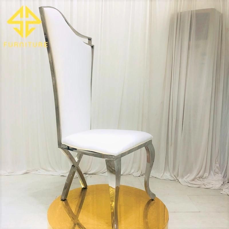 2021 Hot High Back Stainless Steel Dining Chair Hotel Furniture Wedding Events Chairs