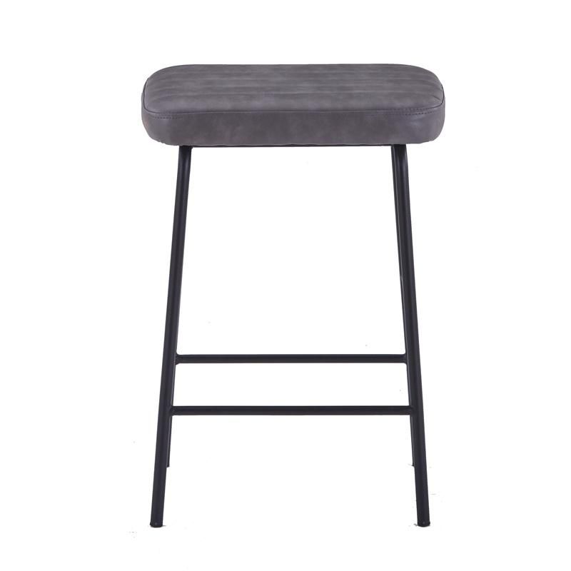 New Design Fancy Cheapest Grey Color Home Hotel PU Tall Armless High Bar Chair Stools for Pub Kitchen