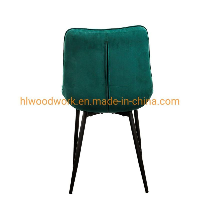 Multiple Color Modern Leather Style Velvet Nordic Chairs for Dining Rooms Sillas Metal Leg Upholstery Fabric Modern Velvet Chair